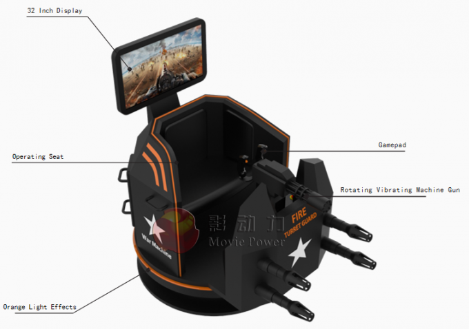 Electric System 9D VR Shooting Game Machine War Battle Max Load 150kg 0