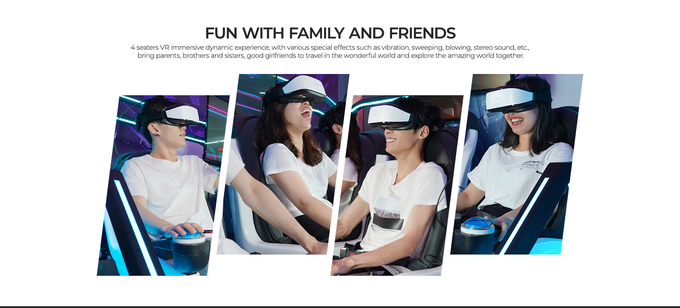 2.5kw Virtual Reality Roller Coaster Simulator 4 Seats 9D VR Cinema Space Theater 1