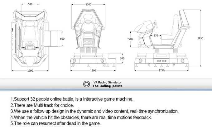 Indoor 360 Degree 9D Vr Car Racing Game Machine Virtual Reality Driving Arcade Motion Simulator 4