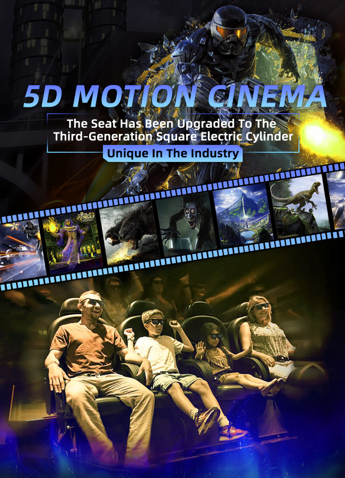 Customized 7d 4d 5d Motion Cinema Simulator Chair With 6 Dof Electric Platform 0