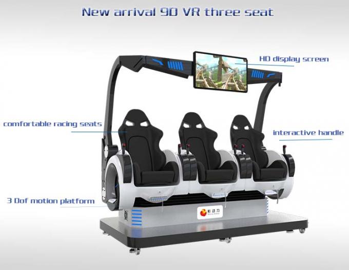 3 Seats Vritual Reality Cinema Equipment , Electric Control System 9d Vr Simulator 1
