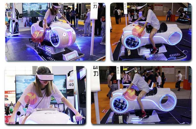 White Colour Virtual Reality 9D Motorcycle Racing Simulator For Kids And Adults 1