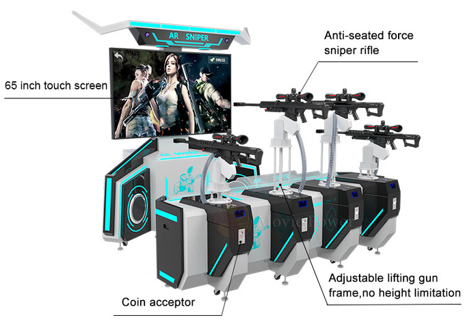 Interactive Indoor VR Shooting Games Arcade Machine 4 Player For Amusement Park 3
