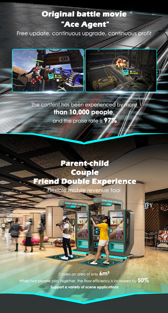 Shopping Mall VR Shooting Games Machine Two Player VR Arcade Simulator 1