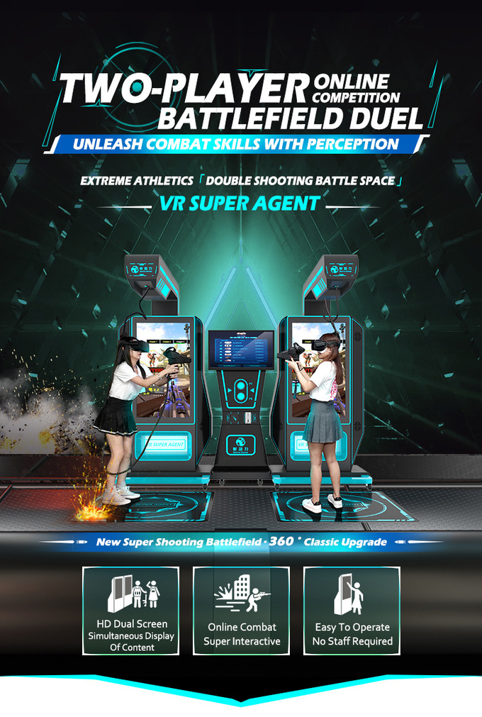 Virtual Reality Shooting Arcade Game Machine 9d Vr Shoot Game Equipment For 2 Players 0