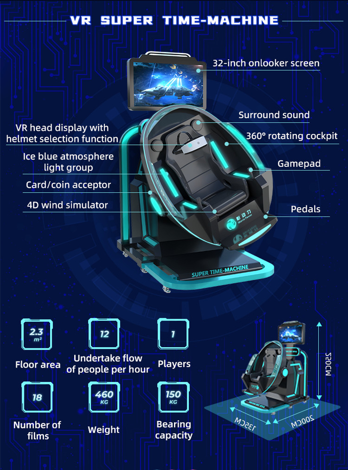 4KW Deepoon E3 9D VR Simulator For Theme Park Museum 4