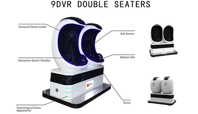 Interactive 9D Simulator Virtual Reality Cinema 2 Seats 360 Degree Play Game 1